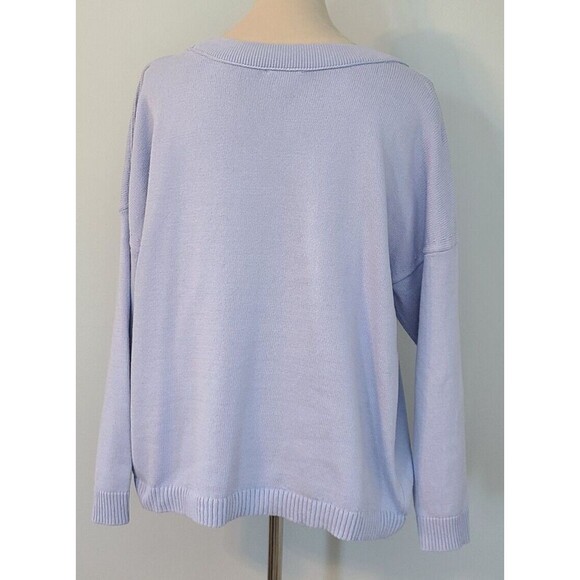 J Jill Womens L Blue Pastel Long Sleeve Relaxed Fit Pullover Sweater Cabincore - Picture 2 of 16
